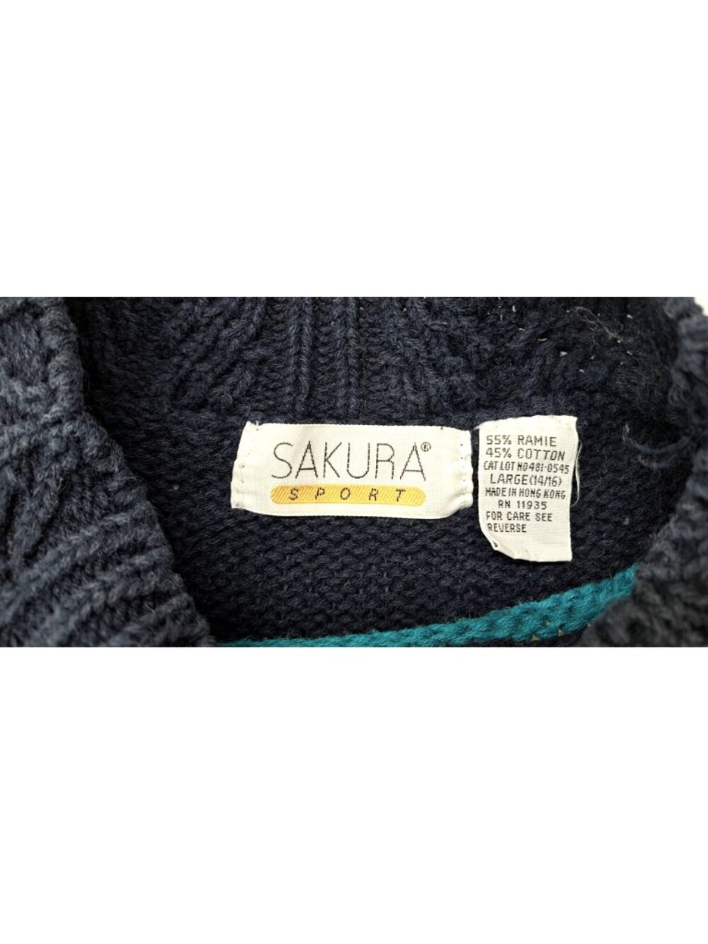 Vintage Sakura Sport Sweater Geometric Aztec Southwest Knit Blue Women's Large - Picture 3 of 8